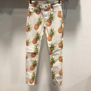 NWT HUDSON Pineapple 🍍 denim skinny slim 25 Jean Pant 25"